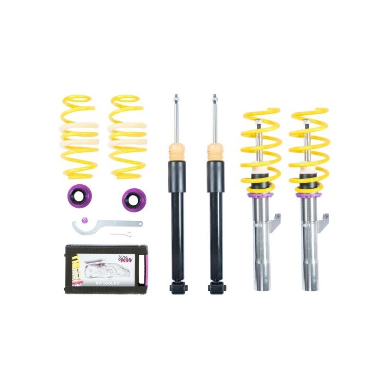 KW Suspension V2 Inox-Line Front and Rear Coilover Kit with Electronic Damper Cancellation Kit for 2021 Volkswagen Golf(152800CV)