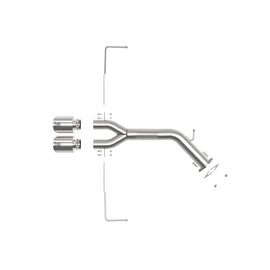 Takeda 3 IN to 2-1/2 IN 304 Stainless Steel Axle-Back Exhaust w/ Polished Tip (49-37012-P)