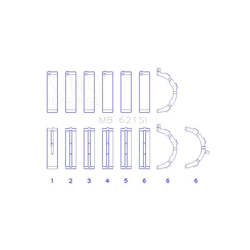 King Engine Bearings Main Bearing Set for 1999-2004 Ford F-250 Super Duty (MB 621SI)