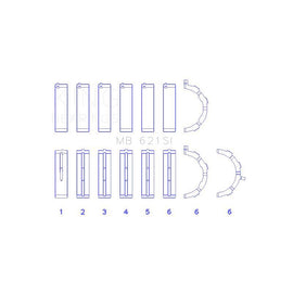 King Engine Bearings Main Bearing Set for 1999-2004 Ford F-250 Super Duty (MB 621SI)