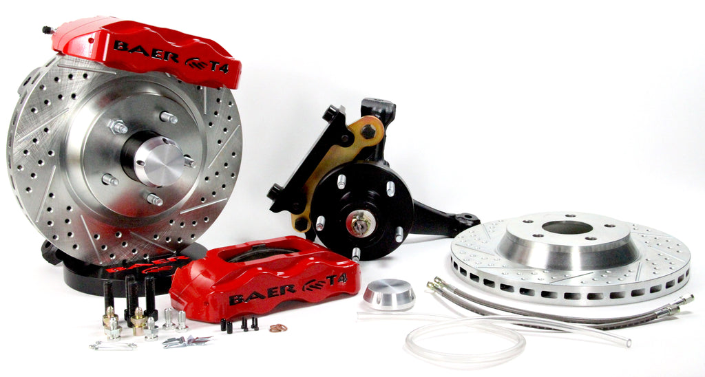 Baer Brakes 13" Track4 Front Brake Kit, Red, SDZ, Std. Studs (4301398R)