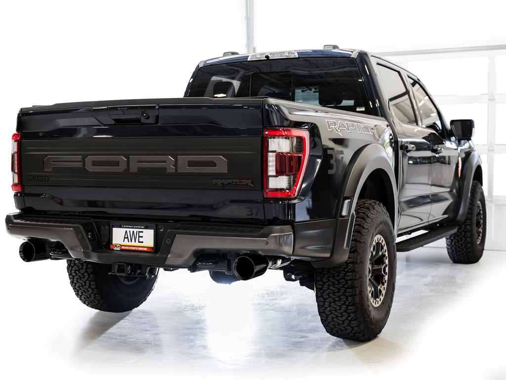 AWE Tuning Gen 3 Ford Raptor SwitchPath Exhaust  - Diamond Black Tips (3025-33356)