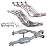 BBK 79-93 Ford Mustang 5.0L 1-3/4 Long Tube Headers w/High Flow Catted X-Pipe (Silver Ceramic) (15943)