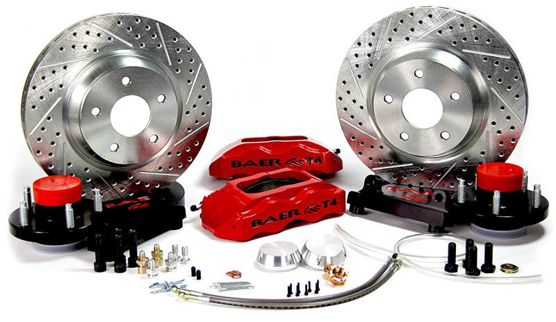 Baer Brakes 13" Track4 Front Brake Kit, Red, SDZ, Std. Studs (4301381R)
