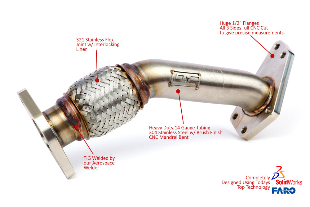 Up Pipe 3-Bolt Inlet Subaru 02-21 Turbo EJ Engines Equipped w/3-Bolt Header Grimmspeed