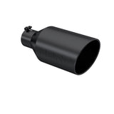 MBRP Exhaust Tip. 8in. O.D. Rolled End. 4in. let 18in. length. BLK (T5128BLK)