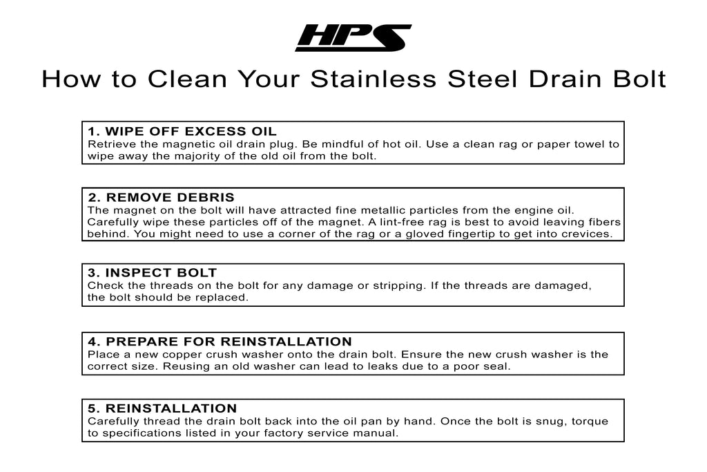 HPS Performance Stainless Steel Magnetic Oil Drain Plug Kit (MDPK-100)