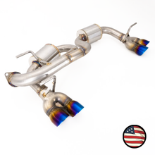 Load image into Gallery viewer, Nameless Performance Axleback Exhaust - 2017-2023 Impreza Wagon - 5" Muffler - Quad Exit - 3" Double Wall Neochrome Tips (SUAB17IMW-5MU-30NEO)