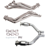 BBK 15-17 Ford Mustang V6 1-3/4 Long Tube Headers w/High Flow Catted H Pipe (Silver Ceramic) (16424)