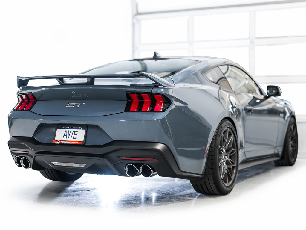 AWE Tuning AWE SwitchPathâ„¢ Exhaust for S650 Mustang GT Coupe - Quad Chrome Silver Tips - 3025-42650