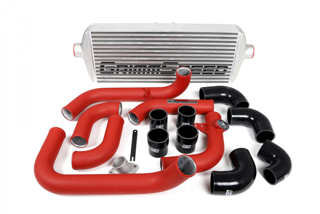 Front Mount Intercooler Kit Inc. Red Piping For Subaru 08-14 WRX GrimmSpeed