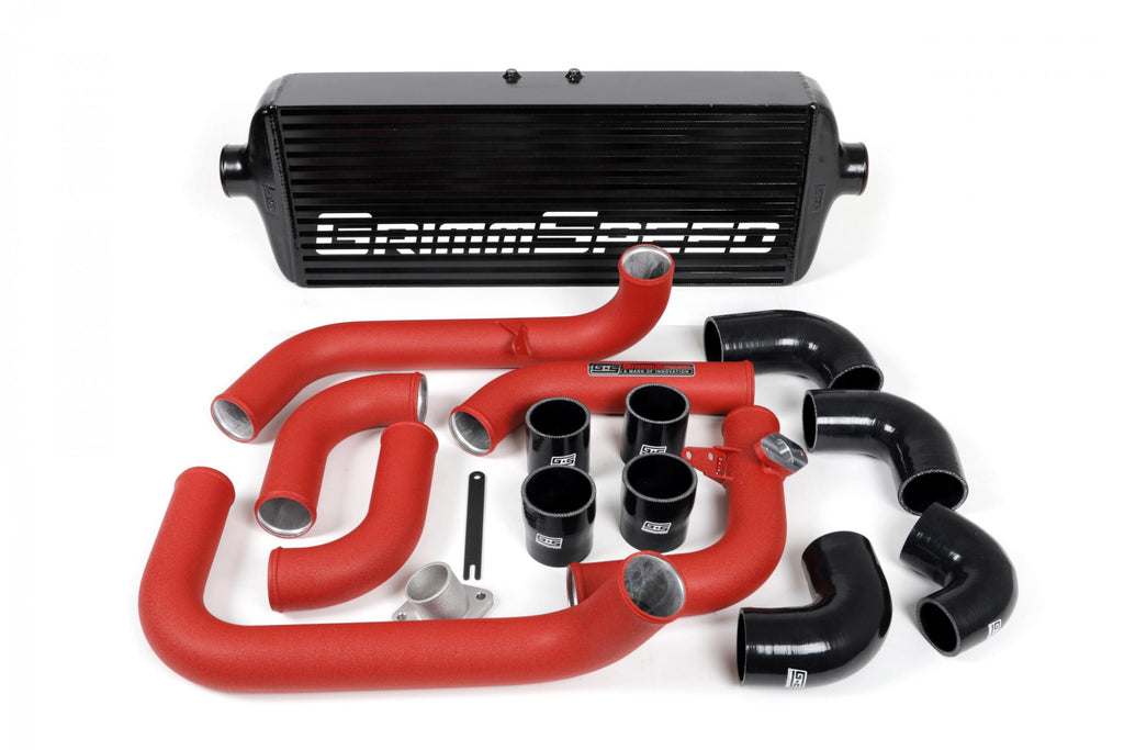 Front Mount Intercooler Kit Inc. Red Piping For Subaru 08-14 WRX GrimmSpeed