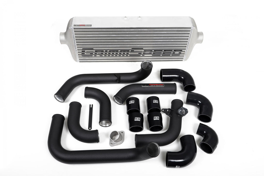 Front Mount Intercooler Kit Inc. Black Piping For Subaru 08-14 WRX GrimmSpeed