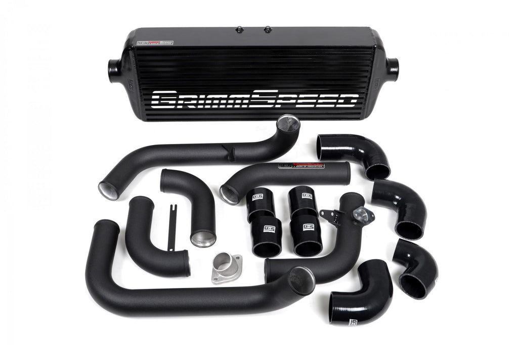 Front Mount Intercooler Kit Inc. Black Piping For Subaru 08-14 WRX GrimmSpeed