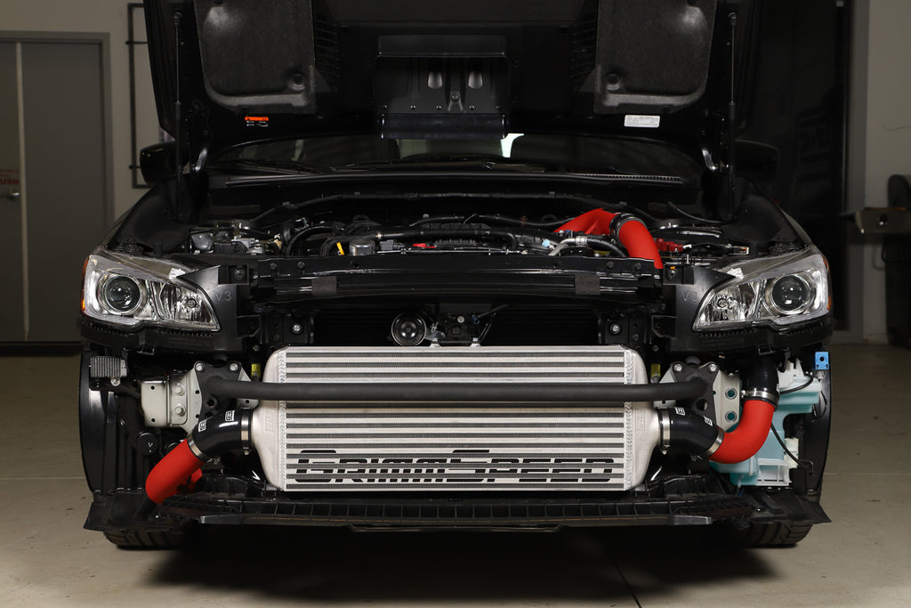 Front Mount Intercooler Kit Inc. Red Piping For Subaru 15-21 WRX GrimmSpeed