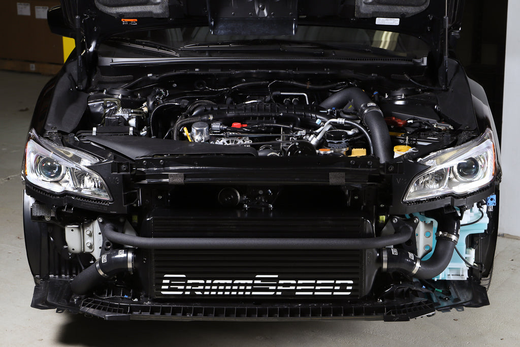 Front Mount Intercooler Kit Inc. Black Piping For Subaru 15-21 WRX GrimmSpeed