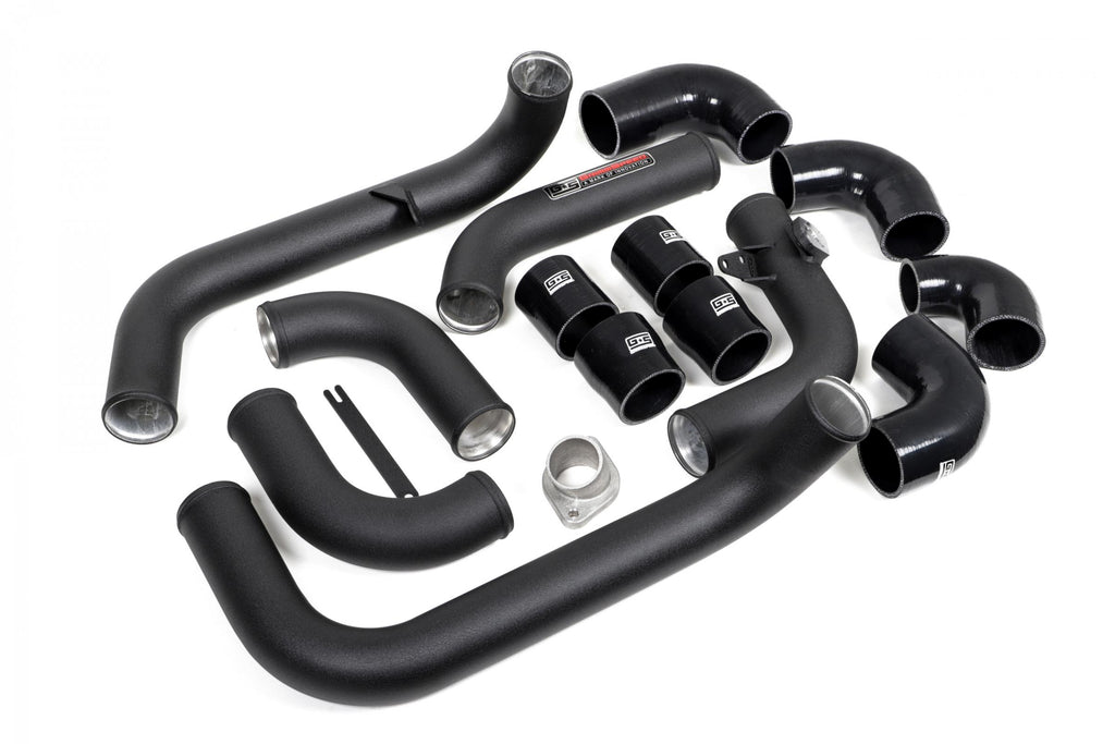 Front Mount Intercooler Kit Black Coated Black Piping For Subaru 08-14 WRX GrimmSpeed