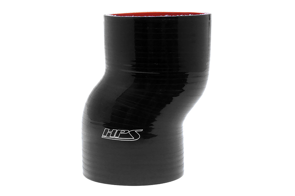 HPS Silicone Offset Coupler, 4-1/4" ID, 6" Length, Black (HTSOC-425-L6-BLK)