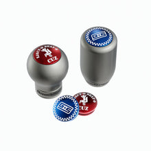 Load image into Gallery viewer, GrimmSpeed Limited Drop Shift Knob Cap Kit GS Checker Blue (1.1006.8.BLU)