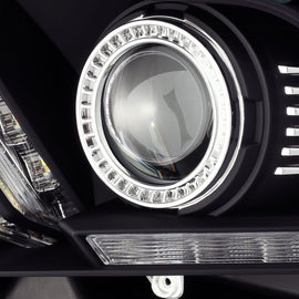 10-12 Ford Mustang LUXX-Series LED Projector Headlights Black
