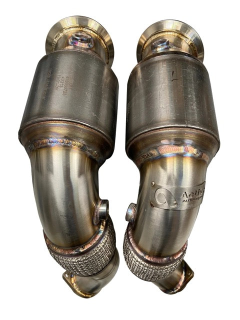 Active Autowerke S63 N63 Catted Downpipes | V8 BMW X5 M and X6 M X5 X6 550i 650i Flange - From 2010 to 2012 (11-041F)