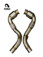 Load image into Gallery viewer, Active Autowerke S63 N63 Catted Downpipes | V8 BMW X5 M and X6 M X5 X6 550i 650i Flange - From 2010 to 2012 (11-041F)