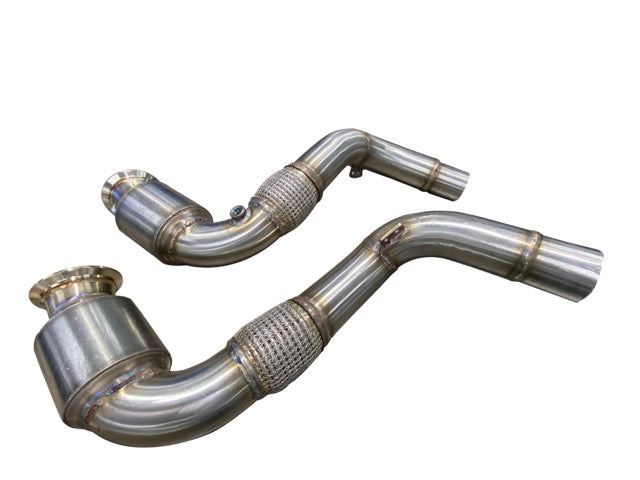 Active Autowerke S63 N63 Catted Downpipes | V8 BMW X5 M and X6 M X5 X6 550i 650i Flange - From 2010 to 2012 (11-041F)
