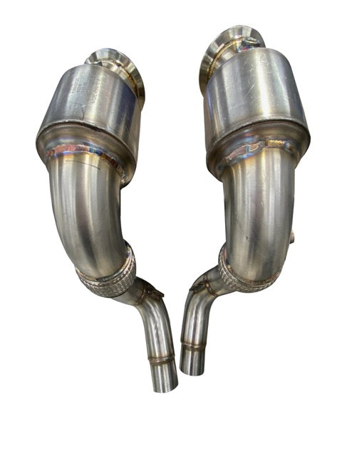 Active Autowerke S63 N63 Catted Downpipes | V8 BMW X5 M and X6 M X5 X6 550i 650i Flange - From 2010 to 2012 (11-041F)