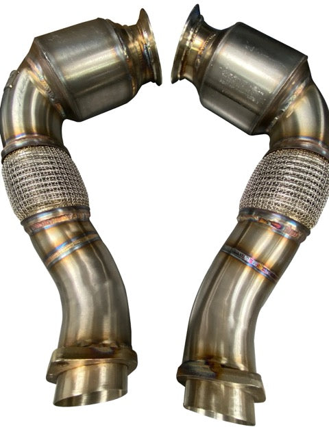 Active Autowerke S63 N63 Catted Downpipes | V8 BMW X5 M and X6 M X5 X6 550i 650i Flange - From 2010 to 2012 (11-041F)