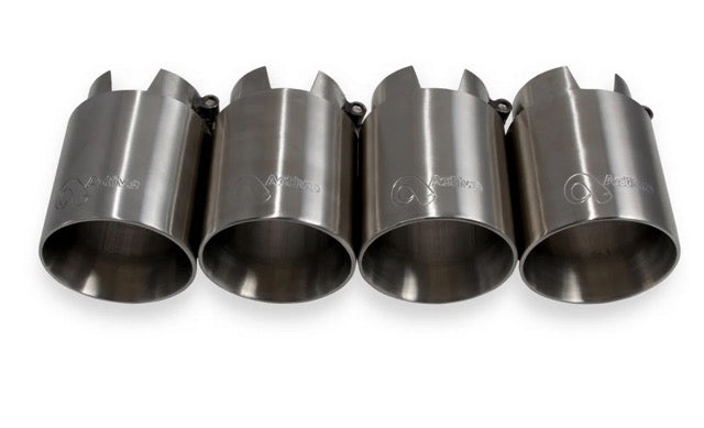 Active Autowerke F8X BMW M2C M3 & M4 Rear Exhaust Tips - for Active exhausts - Carbon fiber over black chrome (11-044CB)