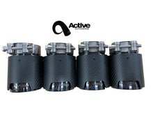 Load image into Gallery viewer, Active Autowerke F8X BMW M2C M3 &amp; M4 Rear Exhaust Tips - for Active exhausts - Carbon fiber over black chrome (11-044CB)