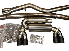 Load image into Gallery viewer, Active Autowerke F8X M3 M4 Signature Exhaust System includes Active F-brace - Carbon over Black Chrome Tips (11-045CB)