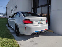 Load image into Gallery viewer, Active Autowerke F87 M2 Competition Signature Exhaust System includes Active F-brace (Carbon over Black Chrome Tips) (11-051CB)