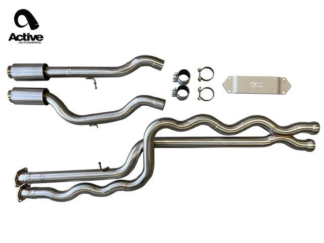 Active Autowerke F8X BMW M3 & M4 Gen 2 Equal Length Mid Pipe includes Active F-brace - Equal Length Mid Pipe w resonated AWE Switchpath (11-055AR2)