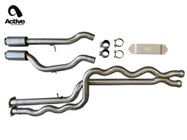 Active Autowerke F8X BMW M3 & M4 Equal Length Mid Pipe includes Active F-brace-Rear Muffler Equal Length Mid Pipe w resonated pipes (11-055R2)