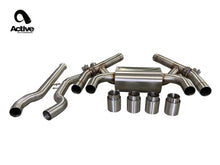Load image into Gallery viewer, Active Autowerke F87 M2C Valved Rear Axle-back Exhaust w Tips w carbon fiber over brushed tips (11-067C)