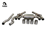 Active Autowerke F87 M2C Valved Rear Axle-back Exhaust w Tips w carbon fiber over brushed tips (11-067C)