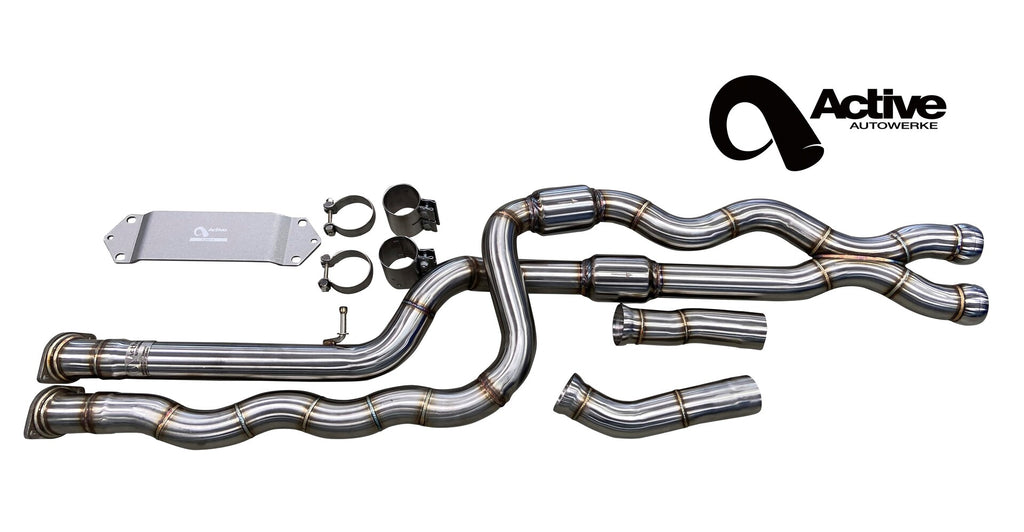Active Autowerke M2C Equal Length Gen 2 Mid Pipe includes Active F-brace w straight pipes (11-072G2)