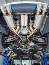 Load image into Gallery viewer, Active Autowerke Maad Maxx - F8X BMW M3 &amp; M4 Rear Exhaust Section - 3 Can Valved - Exhaust w carbon fiber over black tips (11-073CB)