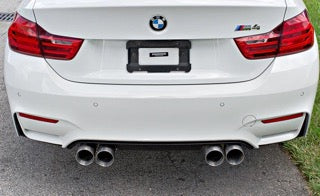 Active Autowerke Maad Maxx - F8X BMW M3 & M4 Rear Exhaust Section - 3 Can Valved - Exhaust w carbon fiber over black tips (11-073CB)