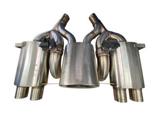 Active Autowerke Maad Maxx - F8X BMW M3 & M4 Rear Exhaust Section - 3 Can Valved - Exhaust w carbon fiber over black tips (11-073CB)