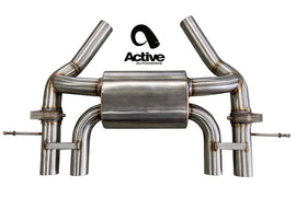 Active Autowerke G80 M3 and G82 M4 Valved Rear Axle-back Exhaust w Tips w carbon over black chrome tips (11-086CB)