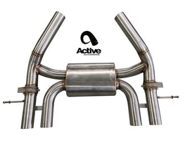 Active Autowerke G80 M3 and G82 M4 Valved Rear Axle-back Exhaust w Tips w carbon over black chrome tips (11-086CB)