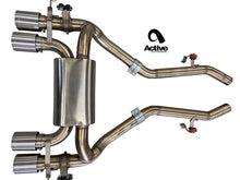 Load image into Gallery viewer, Active Autowerke G80 M3 and G82 M4 Valved Rear Axle-back Exhaust w Tips w carbon over black chrome tips (11-086CB)