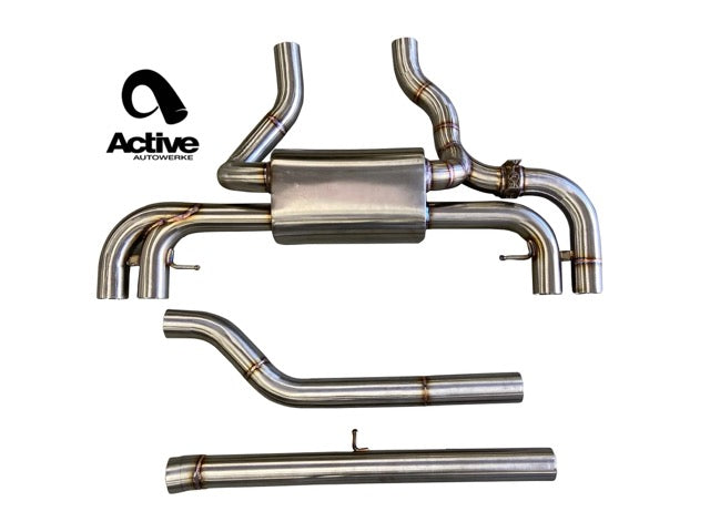 Active Autowerke G2X M340i / M440i Valved Rear Axle-back Exhaust -Exhaust w carbon fiber over black tips (11-089CB)