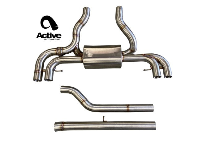 Active Autowerke G2X M340i / M440i Valved Rear Axle-back Exhaust -Exhaust w carbon fiber over black tips (11-089CB)