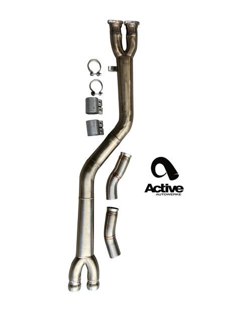 Active Autowerke X3M / X4M Signature single mid-pipe with $90 fixed price shipping in lower 48 states - w Exhaust Dump (11-102D)