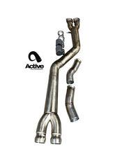 Load image into Gallery viewer, Active Autowerke X3M / X4M Signature single mid-pipe with $90 fixed price shipping in lower 48 states - w Exhaust Dump (11-102D)