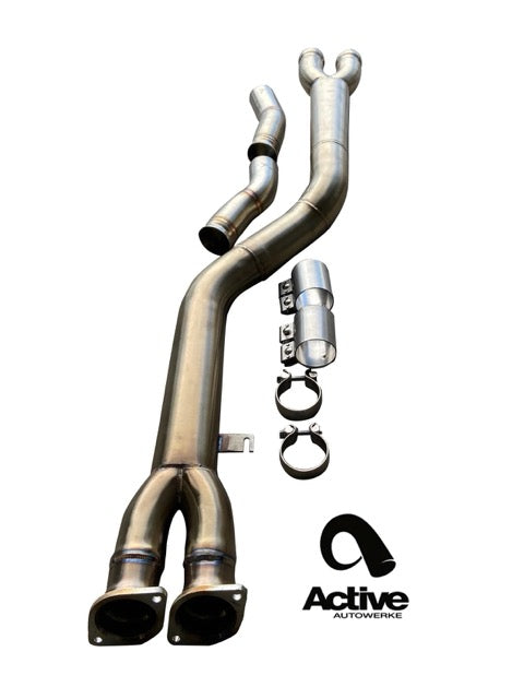 Active Autowerke X3M / X4M Signature single mid-pipe with $90 fixed price shipping in lower 48 states - w Exhaust Dump (11-102D)