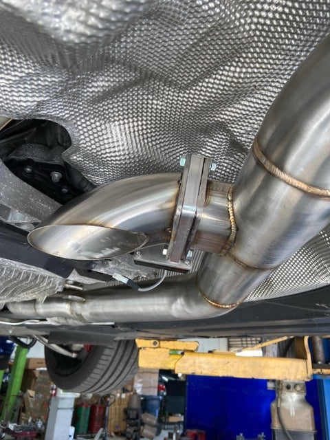 Active Autowerke G80/G82 M3/M4 Signature RACE ONLY Exhaust System - GOLIATH - Full race only exhaust - Carbon over Black Chrome Tips (11-116CB)